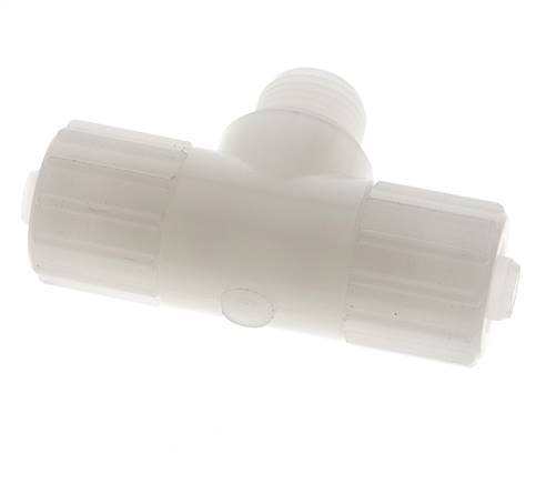 Racor de compresión en T 15x9mm & G1/2'' PVDF con rosca macho 10 bar PVC y PA