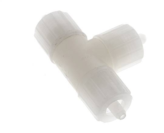 Racor de compresión en T 10x4mm PVDF 10 bar PVC y PA