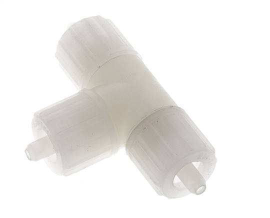 Racor de compresión en T 10x4mm PVDF 10 bar PVC y PA