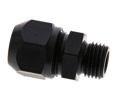 Racor de compresión recto de aluminio 9x6mm y G1/4'' con rosca macho 10 bar PVC y PA