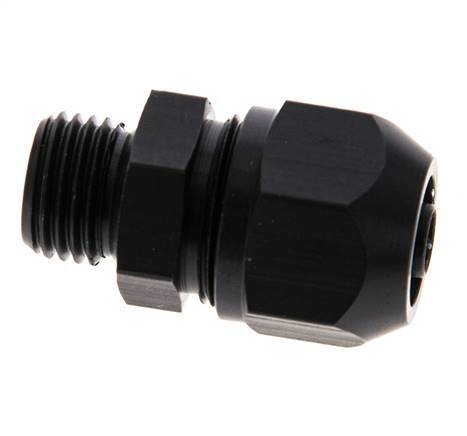 Racor de compresión recto de aluminio 9x6mm y G1/4'' con rosca macho 10 bar PVC y PA