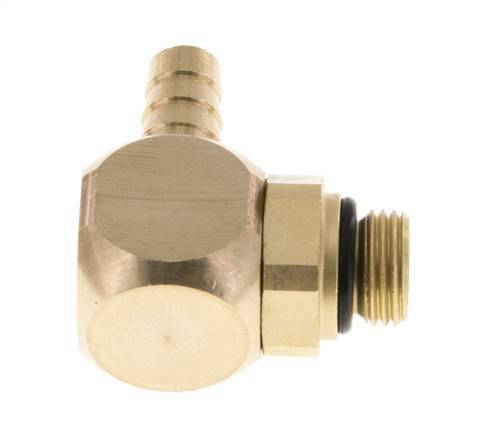 6 mm & G1/8'' Brass Elbow Hose Barb with Male Threads NBR Rotatable [2 Pieces]