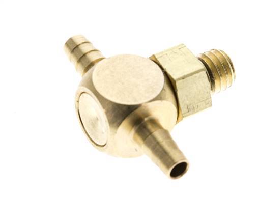 Boquilla en T de latón de 3 mm y M5 con rosca macho NBR