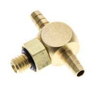Boquilla en T de latón de 3 mm y M5 con rosca macho NBR