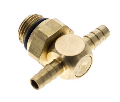 Boquilla en T de latón de 4 mm y G1/8'' con rosca macho NBR