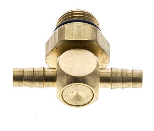 Boquilla en T de latón de 4 mm y G1/8'' con rosca macho NBR