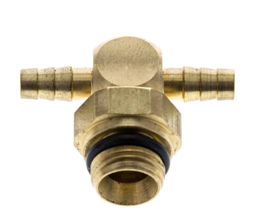 Boquilla en T de latón de 4 mm y G1/8'' con rosca macho NBR