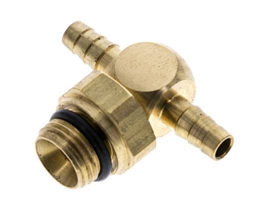 Boquilla en T de latón de 4 mm y G1/8'' con rosca macho NBR