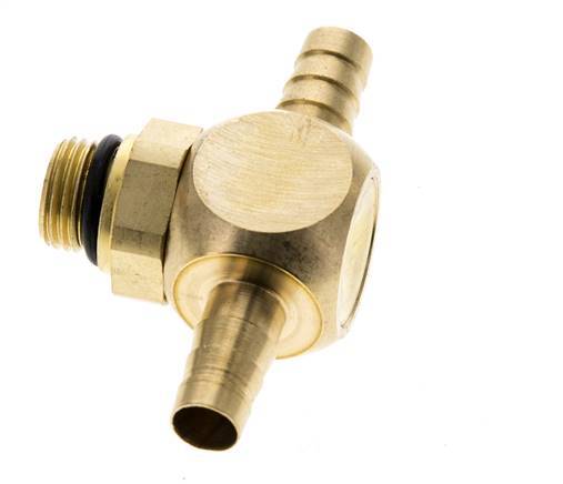 6 mm & G1/8'' Brass Tee Hose Barb with Male Threads NBR