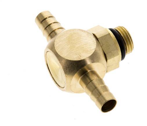 Boquilla en T de latón de 6 mm y G1/8'' con rosca macho NBR