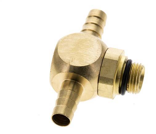 Boquilla en T de latón de 6 mm y G1/8'' con rosca macho NBR