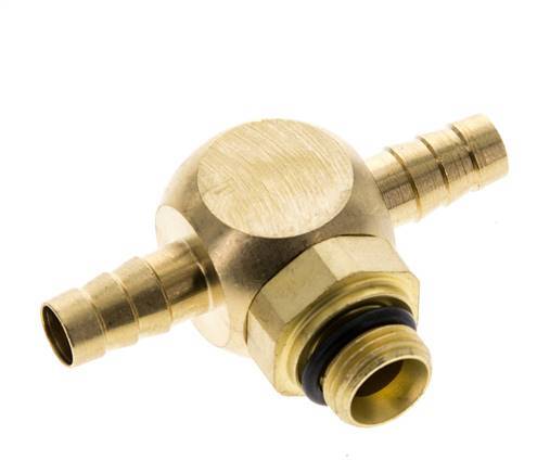 Boquilla en T de latón de 6 mm y G1/8'' con rosca macho NBR