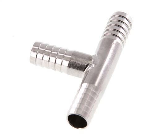 Conector de manguera en T de acero inoxidable 1.4301 de 9 mm (3/8'')