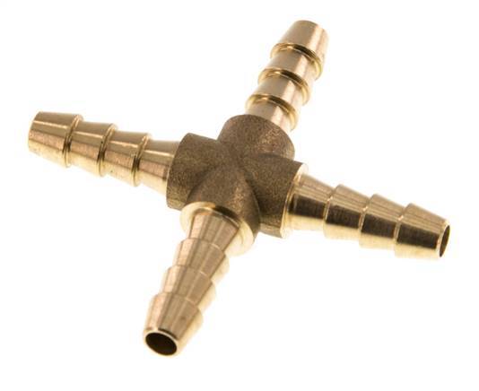 Conector de manguera en cruz de latón de 6 mm (1/4'') [2 piezas]