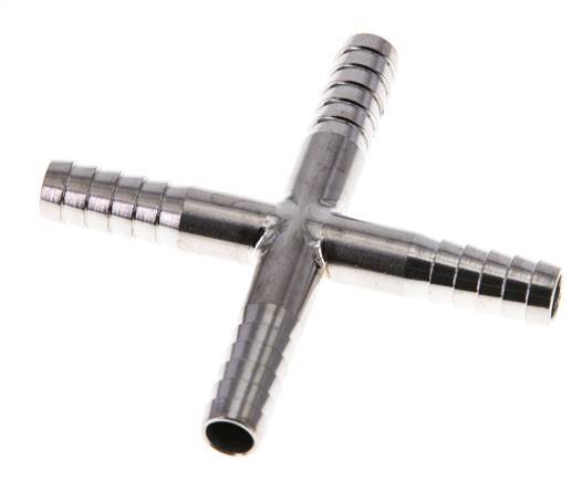 6 mm (1/4'') Stainless Steel 1.4301 Cross Hose Connector