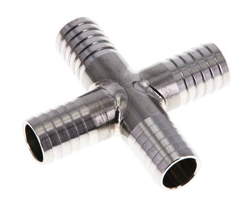 13 mm (1/2'') Stainless Steel 1.4301 Cross Hose Connector
