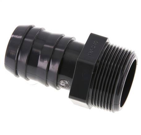 40 mm y G1-1/2'' PVC-U Boquilla Macho 89mm EN 1452-3