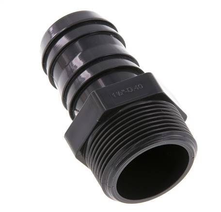 40 mm y G1-1/2'' PVC-U Boquilla Macho 89mm EN 1452-3