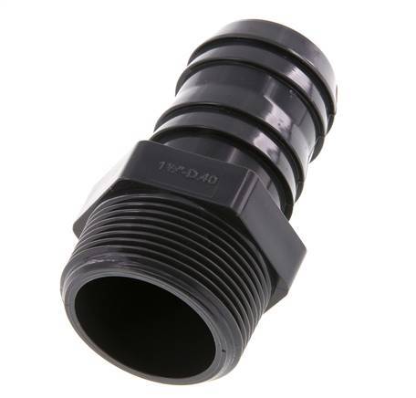 40 mm y G1-1/2'' PVC-U Boquilla Macho 89mm EN 1452-3