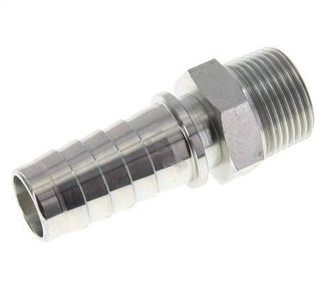 Pilar de manguera de acero galvanizado de 25x40 mm y R1'' con rosca macho DIN EN 14423