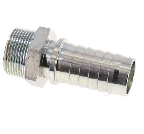 32x48 mm y R1-1/4'' pilar de manguera de acero galvanizado con rosca macho DIN EN 14423