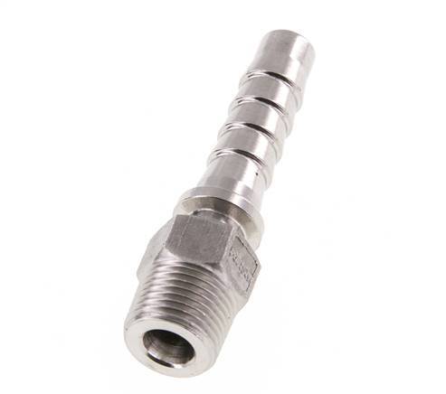 Pilar de manguera de acero inoxidable 1.4301 de 13x25 mm y R1/2'' con rosca macho DIN EN 14423