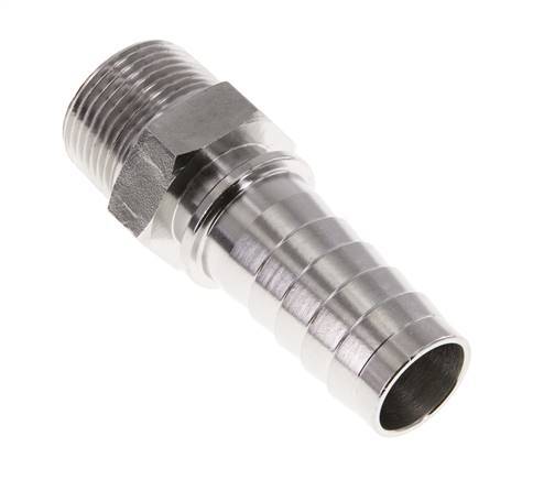 Pilar de manguera de acero inoxidable 1.4301 de 25x40 mm y R1'' con rosca macho DIN EN 14423