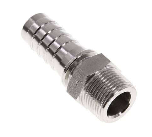 Pilar de manguera de acero inoxidable 1.4301 de 25x40 mm y R1'' con rosca macho DIN EN 14423