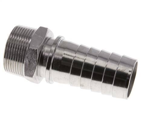 38x54 mm y R1-1/2'' Pilar de manguera de acero inoxidable 1.4301 con rosca macho DIN EN 14423