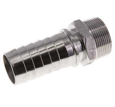 38x54 mm y R1-1/2'' Pilar de manguera de acero inoxidable 1.4301 con rosca macho DIN EN 14423