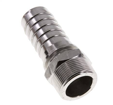 38x54 mm y R1-1/2'' Pilar de manguera de acero inoxidable 1.4301 con rosca macho DIN EN 14423