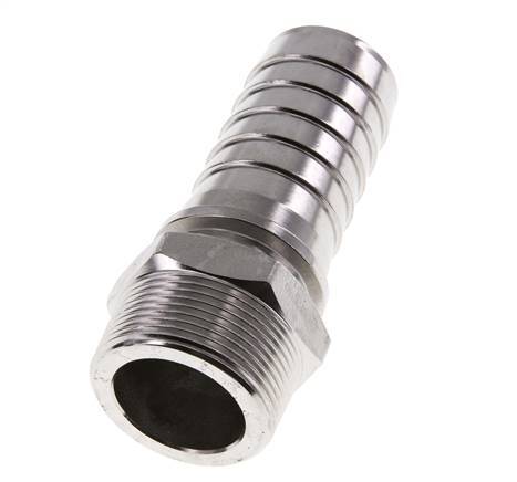 38x54 mm y R1-1/2'' Pilar de manguera de acero inoxidable 1.4301 con rosca macho DIN EN 14423