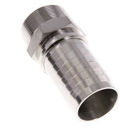 50x68 mm & R2'' Stainless Steel 1.4301 Hose Pillar with Male Threads DIN EN 14423