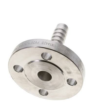 19x33 mm Stainless Steel 1.4401 Hose Pillar with Flange PN 10/16/25/40 DIN EN 14423 / DIN 2826