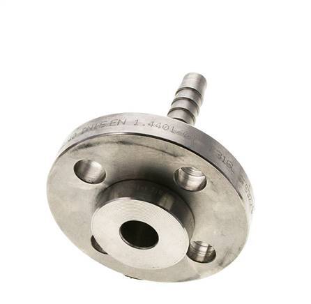 13x25 mm Pilar de manguera de acero inoxidable 1.4401 con brida giratoria PN 10/16/25/40 DIN EN 14423 / DIN 2826