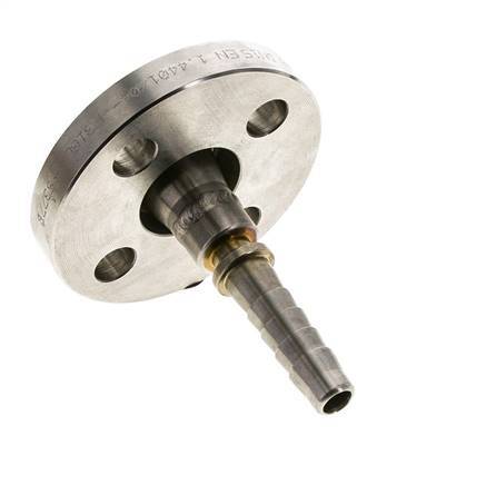 13x25 mm Pilar de manguera de acero inoxidable 1.4401 con brida giratoria PN 10/16/25/40 DIN EN 14423 / DIN 2826