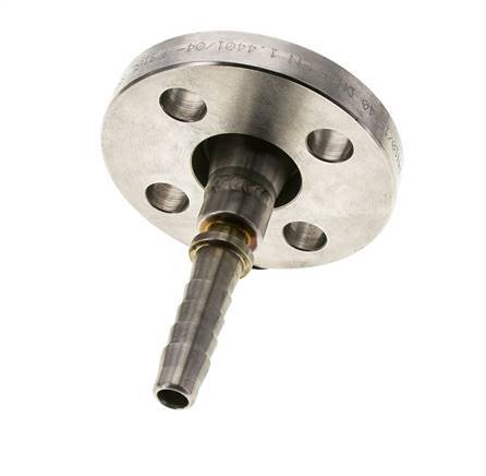 13x25 mm Pilar de manguera de acero inoxidable 1.4401 con brida giratoria PN 10/16/25/40 DIN EN 14423 / DIN 2826