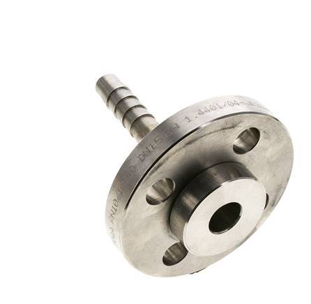 13x25 mm Pilar de manguera de acero inoxidable 1.4401 con brida giratoria PN 10/16/25/40 DIN EN 14423 / DIN 2826