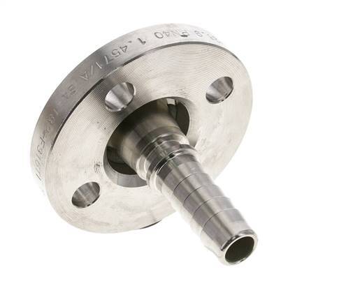 19x33 mm Stainless Steel 1.4401 Hose Pillar with Turnable Flange PN 10/16/25/40 DIN EN 14423 / DIN 2826