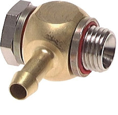 4 mm & G1/8'' Brass Elbow Hose Barb with Male Threads Elastomer Rotatable