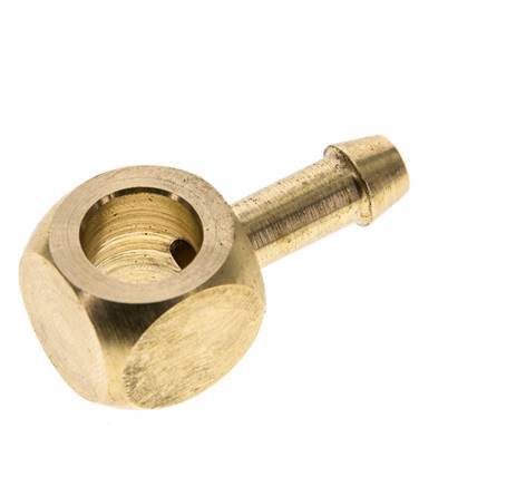 Racor banjo de latón de 6 mm (1/4'') y G1/8'' con lengüeta para manguera [2 piezas]