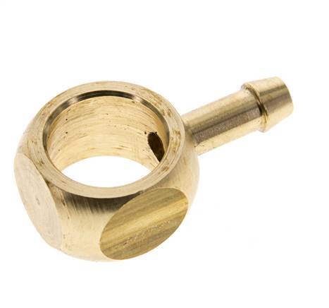 Racor banjo de latón de 6 mm (1/4'') y G3/8'' con lengüeta para manguera