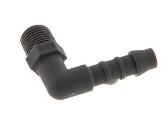6 mm (1/4'') & R1/8'' PA 6 Elbow Hose Barb with Male Threads [10 Pieces]