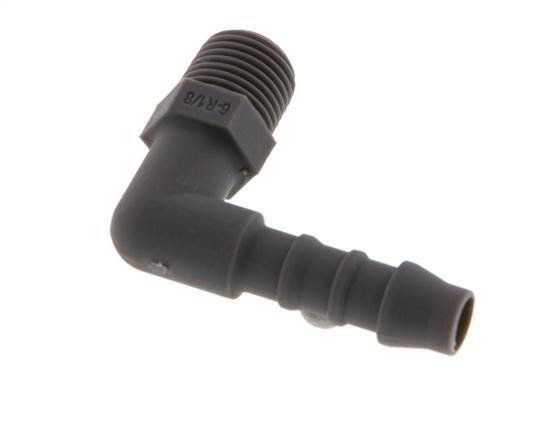 6 mm (1/4'') & R1/8'' PA 6 Elbow Hose Barb with Male Threads [10 Pieces]