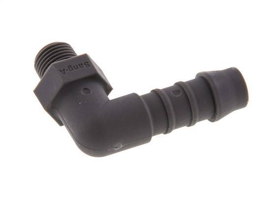 9 mm (3/8'') & R1/8'' PA 6 Elbow Hose Barb with Male Threads [5 Pieces]