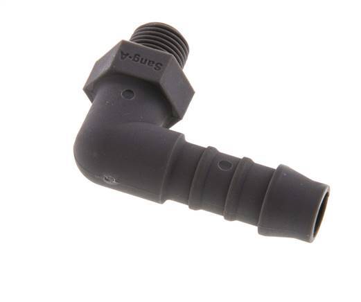 9 mm (3/8'') & R1/8'' PA 6 Elbow Hose Barb with Male Threads [5 Pieces]