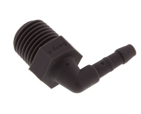 4 mm & R1/4'' PA 6 Elbow Hose Barb with Male Threads [10 Pieces]