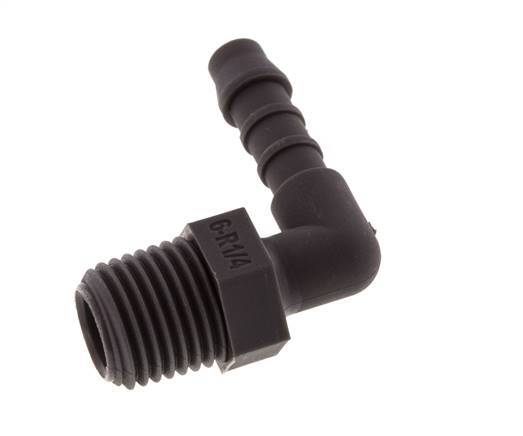 Codo de manguera de 6 mm (1/4'') y R1/4'' PA 6 con rosca macho [10 piezas]