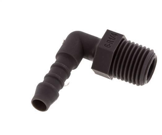 Codo de manguera de 6 mm (1/4'') y R1/4'' PA 6 con rosca macho [10 piezas]