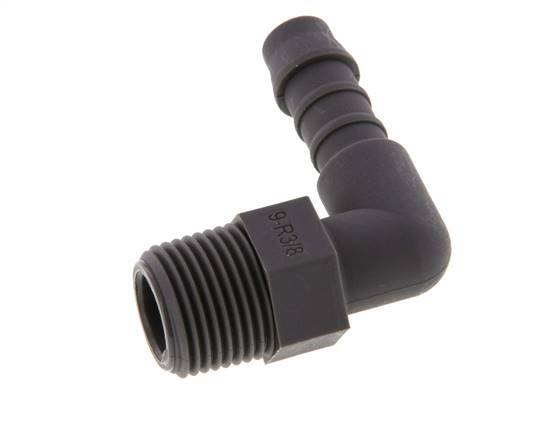 9 mm (3/8'') & R3/8'' PA 6 Elbow Hose Barb with Male Threads [10 Pieces]